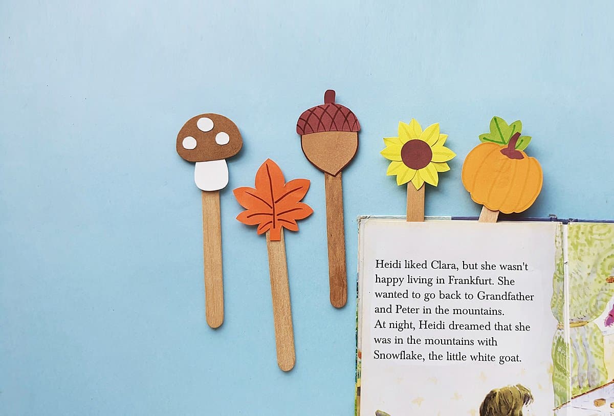 DIY Fall Popsicle Stick Bookmarks - Big Family Blessings